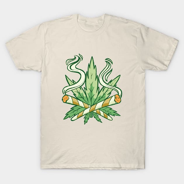 HEMP LEAF CROSS JOINT T-Shirt by GoshaDron